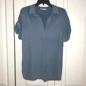 Blue Short Sleeved Blouse
